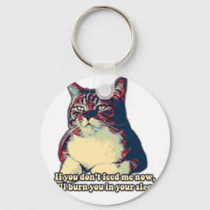 Funny grumpy cat meme for kitty owners and lovers key ring