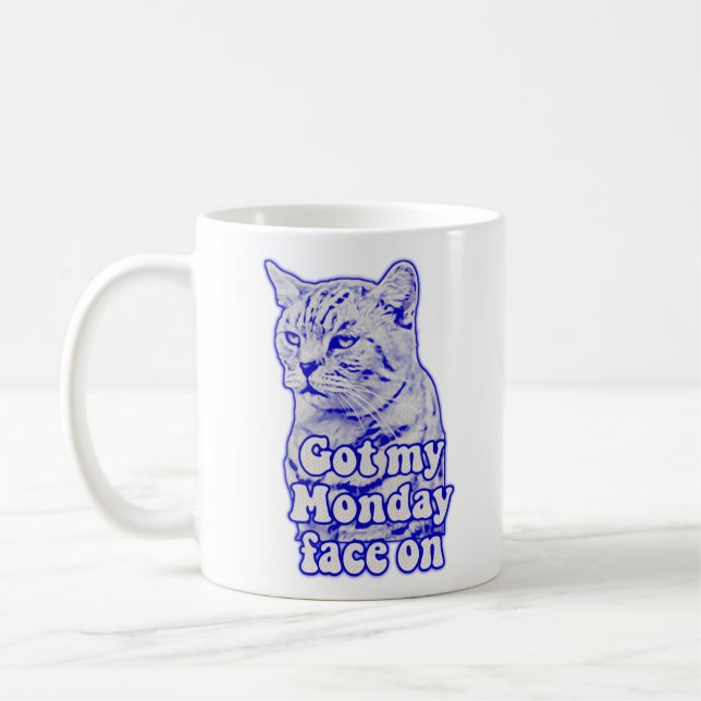 Funny grumpy cat meme for kitty persons and owners coffee mug (Left)