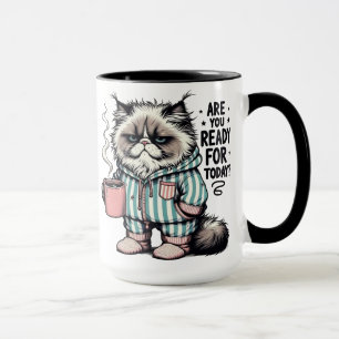 Funny Grumpy Cat Morning Mug Are You Ready For Tod