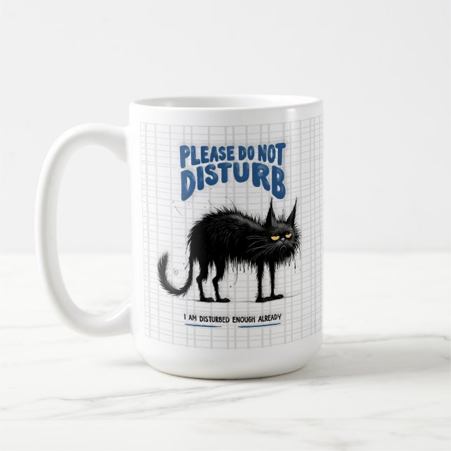 Funny Grumpy Cat Mug – Please Do Not Disturb (Left)