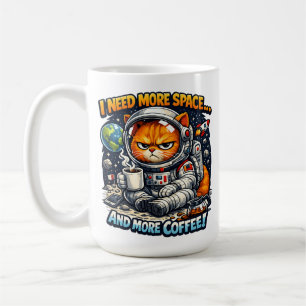 Funny Grumpy Cat, Need More Space And More Coffee Mug