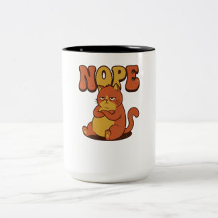 Funny Grumpy Cat "NOPE" Coffee Mug - Cat Lover Gif