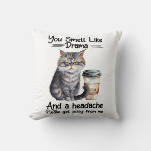 Funny Grumpy Cat Saying Cushion