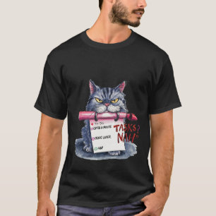 Funny Grumpy Cat Tasks Nah To-Do List Art ✨🐱📝 T-Shirt