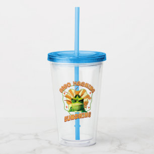 Funny Grumpy Chameleon Morning Humour Acrylic Tumbler