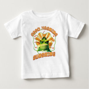 Funny Grumpy Chameleon Morning Humour Baby T-Shirt