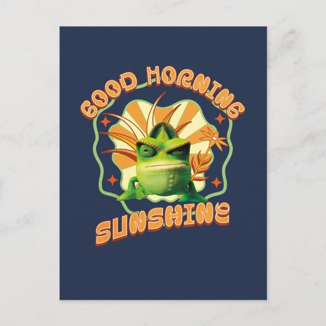 Funny Grumpy Chameleon Morning Humour Postcard (Front)