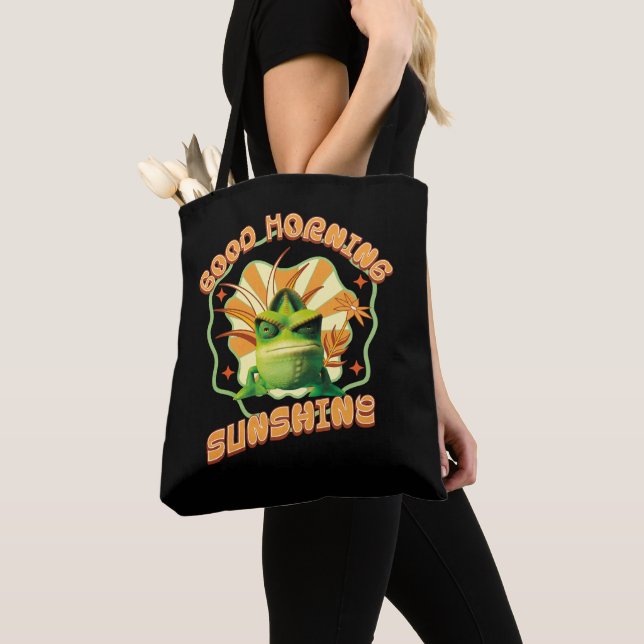 Funny Grumpy Chameleon Morning Humour Tote Bag (Close Up)