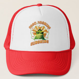 Funny Grumpy Chameleon Morning Humour Trucker Hat