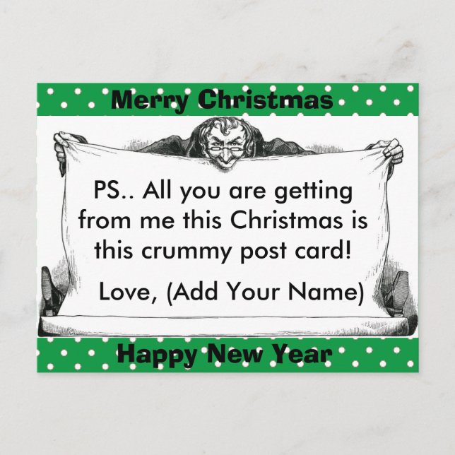 Funny Grumpy Christmas Post Card (Front)