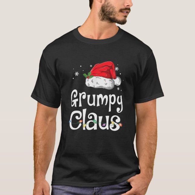 Funny Grumpy Claus Christmas Pyjamas Santa T-Shirt (Front)