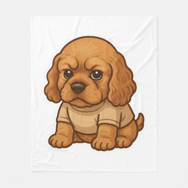Funny Grumpy Dog Personalised Gift Custom T-shirt  Fleece Blanket (Front)