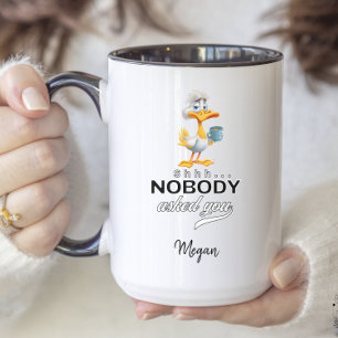 Funny Grumpy Duck Sarcastic Humour Personalised Two-Tone Coffee Mug