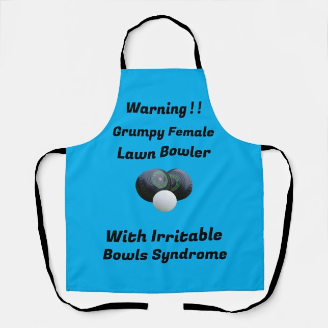 Funny Grumpy Female Lawn Bowler, Apron (Front)