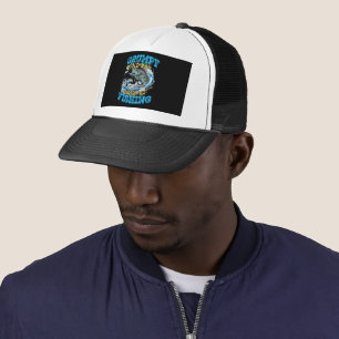 funny grumpy fisherman old man trucker hat