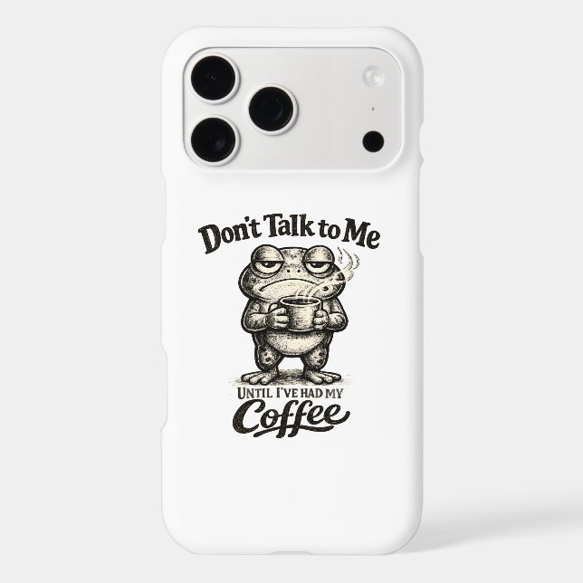 Funny Grumpy Frog Drinking Coffee (Back)