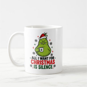 Funny Grumpy Green Monster All I Want For Christma Coffee Mug