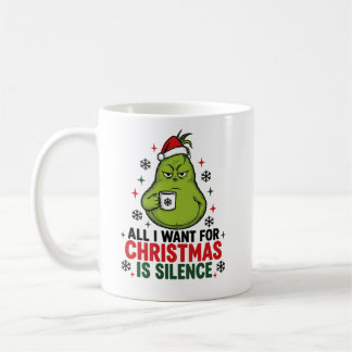Funny Grumpy Green Monster All I Want For Christma Coffee Mug