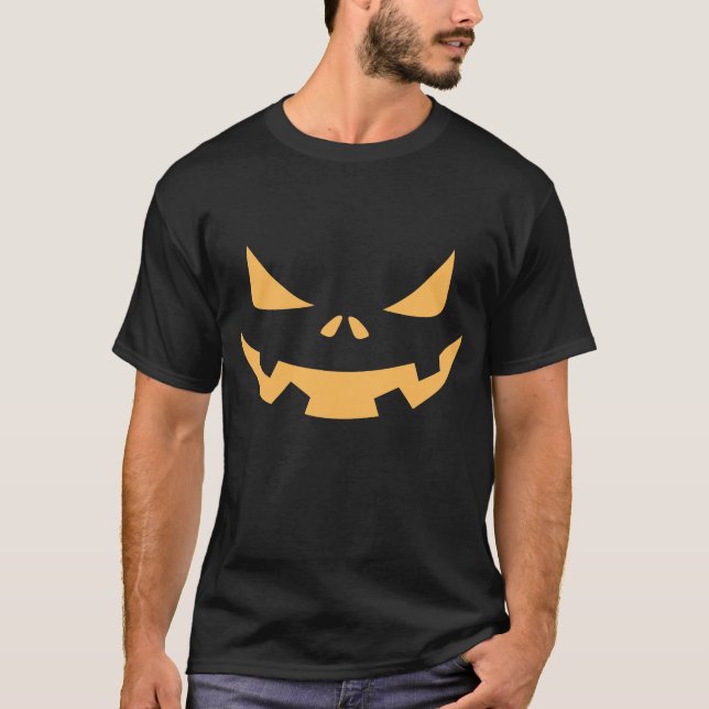 Funny Grumpy Halloween Pumpkin Design men women  T-Shirt (Front)