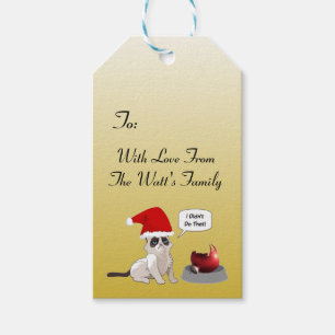 Funny Grumpy Kitten Christmas Gift Tags