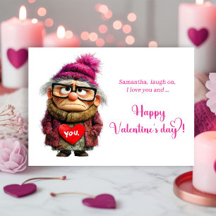 Funny Grumpy Lady Bringing Sass Valentine Holiday Card