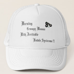 Funny Grumpy Lawnbowls Woman With Irritable Bowls, Trucker Hat