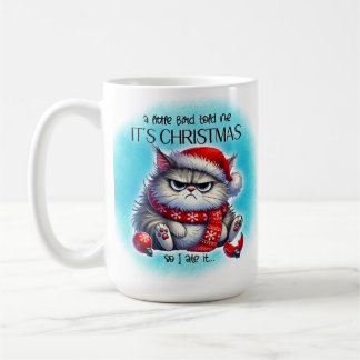 Funny Grumpy Mad Kitty Christmas | Coffee Mug