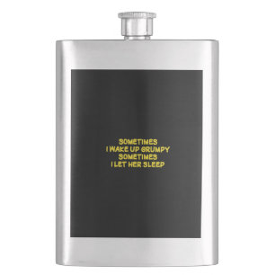 Funny Grumpy Morning Humour for Her Hip Flask