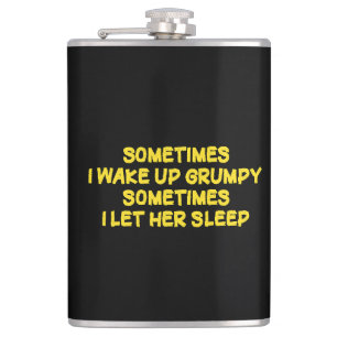 Funny Grumpy Morning Humour for Her Hip Flask