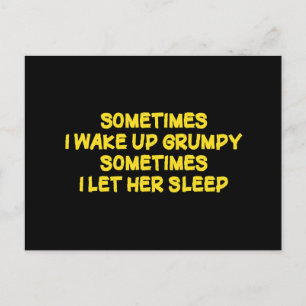 Funny Grumpy Morning Humour for Her Holiday Postcard