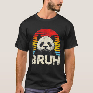 Funny Grumpy Panda Bruh Meme Vintage Humourous Pan T-Shirt