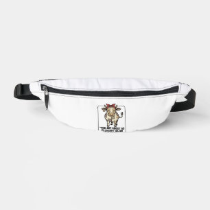 Funny Grumpy Patchwork Cow Vintage T-Shirt Design_ Bum Bags
