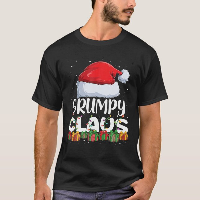 Funny Grumpy Santa Claus Christmas Pyjamas Family T-Shirt (Front)