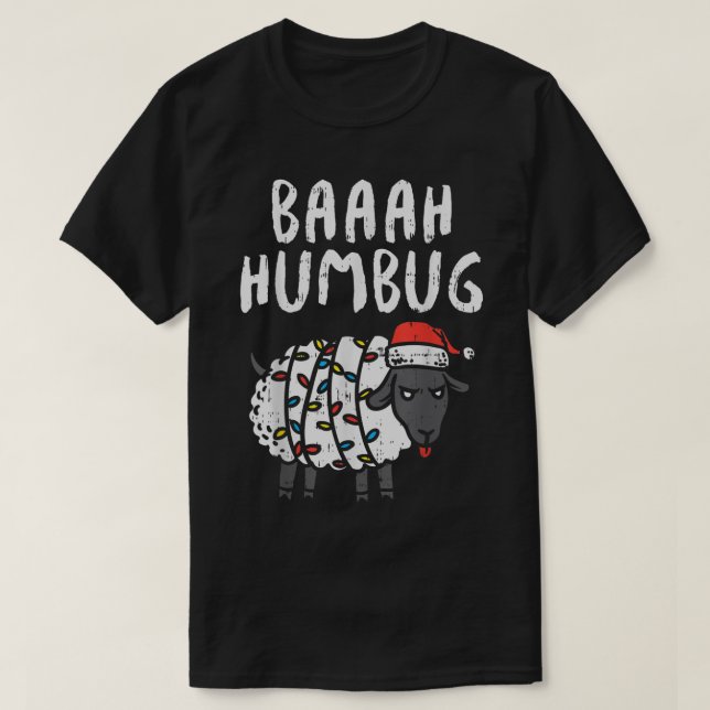 Funny Grumpy Sheep Christmas Holiday Design T-Shirt (Design Front)