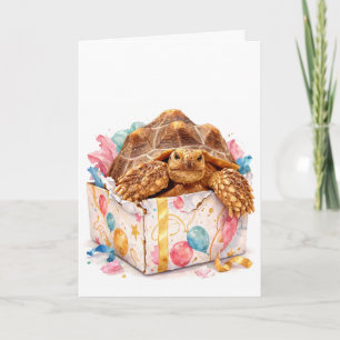Funny Grumpy Watercolor Happy Birthday Gift Turtle Card