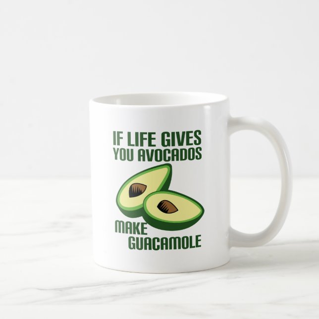 Funny Guacamole Avocado Joke Coffee Mug (Right)