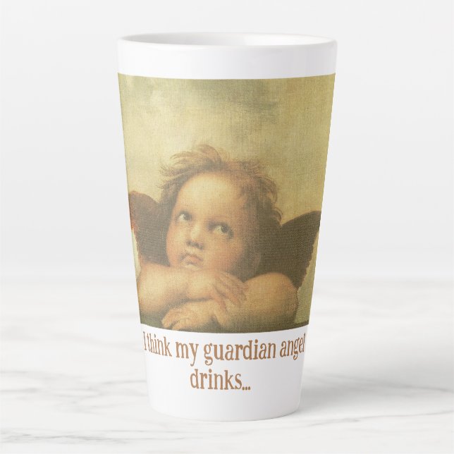 Funny Guardian Angel Quote Latte Mug (Front)