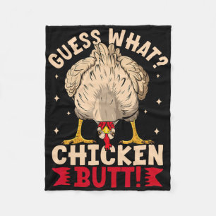Funny Guess Chicken Design Funny Chicken Lovers Fleece Blanket