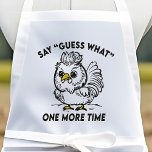 Funny Guess What Chicken Butt Angry Rooster Doodle Long Apron<br><div class="desc">Say "guess what" one more time and you'll feel the wrath of the angry rooster! This funny BBQ apron is perfect for pun loving fathers, dad joke experts, killer chicken grillers, and those who like their poultry salty. Coop keepers rejoice, this feisty chicken is right at home on your backyard...</div>