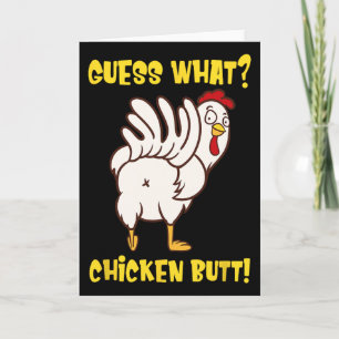 Funny Guess What Chicken Butt! Farm Chicken Art Sk Card