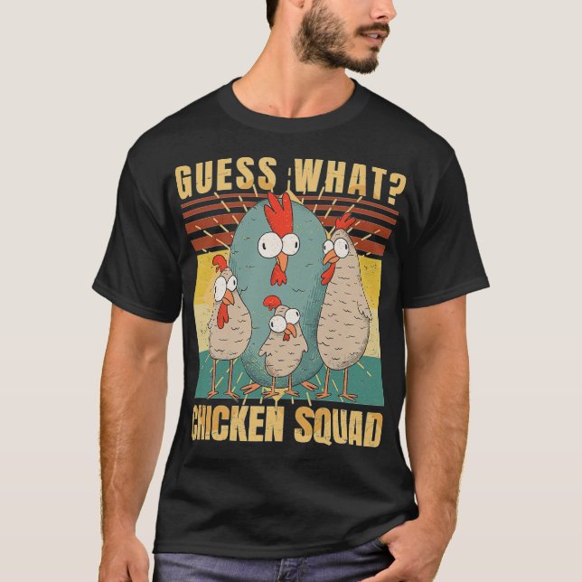 Funny Guess What Chicken Squad animal friend joke  T-Shirt (Front)