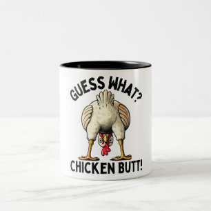 Funny Guess What Chicken Two-Tone Coffee Mug