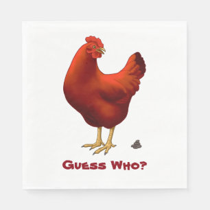Funny Guess Who Chicken Poo Red Hen Napkin