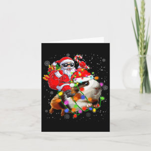 Funny Guinea G Christmas Santa Hat Xmas Lights  Card