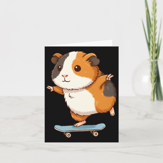 Funny Guinea G Skater Skateboard Ballerina Zoo Boy Card (Front)