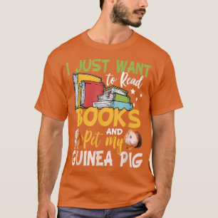 Funny Guinea Pig and Book Lover Graphic Women Men  T-Shirt