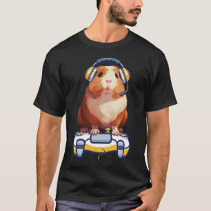 Funny Guinea Pig And Video Gamer Lover Fluffy Cavy T-Shirt