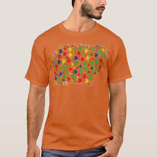 Funny Guinea pig Animals Puzzle Pieces Autism Awar T-Shirt
