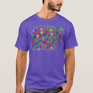 Funny Guinea pig Animals Puzzle Pieces Autism Awar T-Shirt