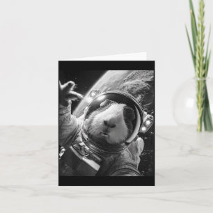 Funny Guinea Pig Astronaut Space Selfie Cosmic Rod Card